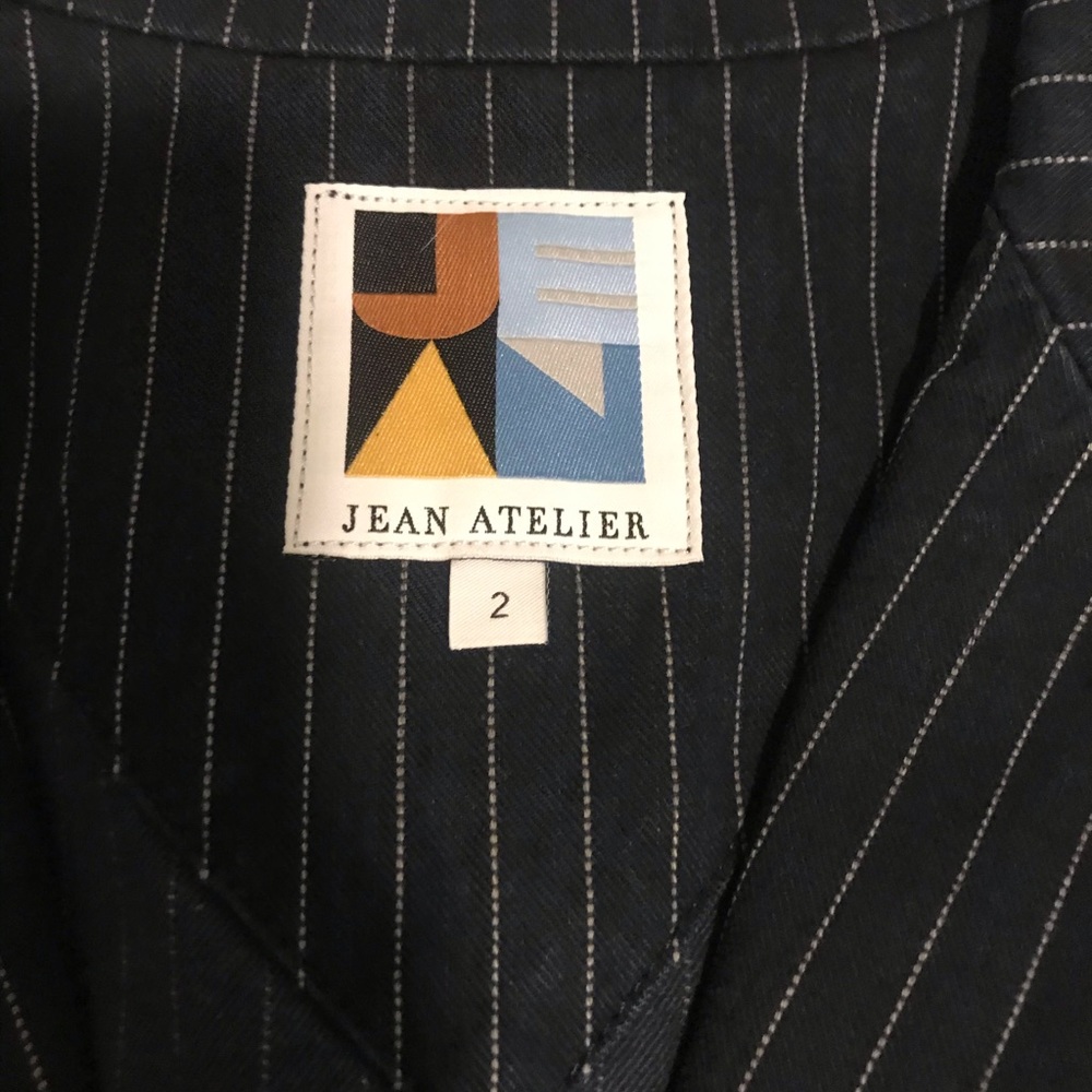 FINAL.NWT Jean Atelier Gia Pinstripe Wrap Dress - Picture 7 of 7